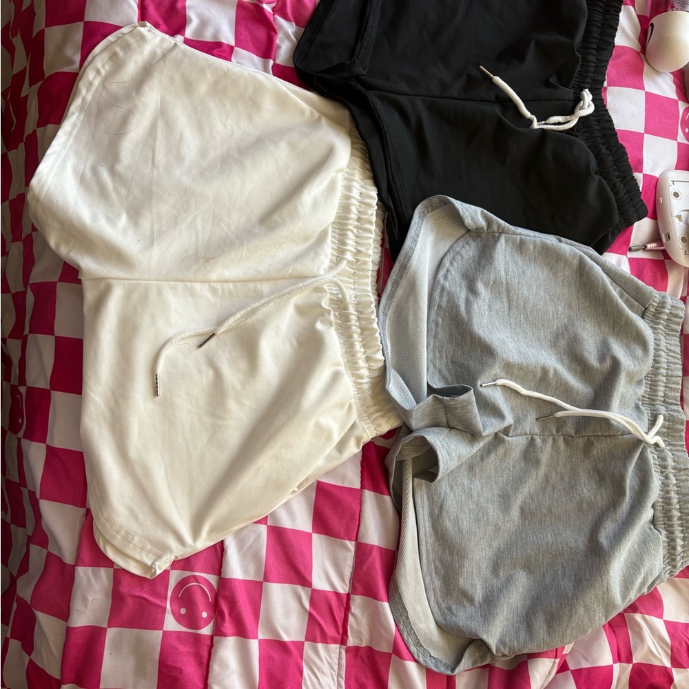Comfy Shorts Set - Black, White, Gray